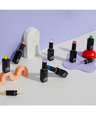 Mylee Liner Gel Nail Polish Set 7x7ml Kaleidoscope With Built-In Nail Art Brush - UV/LED Soak-Off Nail Art Manicure Pedicure for Professional Salon & Home Use - Long Lasting & Easy to Apply - Buy Online on SooperMarket.com