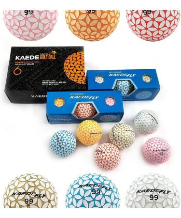 Kaede 2 Tone Colored Golf Balls (6-Pack) - Fly Distance Technology - Buy Online on SooperMarket.com