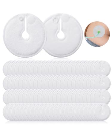 100 Pieces G Tube Pads G Tube Covers G Tube Button Covers Peg Tube Supplies Feeding Tube Pad Feeding Tube Holder Peritoneal Abdominal Soft Absorbent Button Pads Holder for Nursing Care