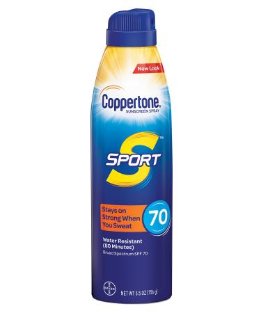 Coppertone Continuous Spf70 Spray Sport 5.5 Ounce (162ml) (2 Pack)