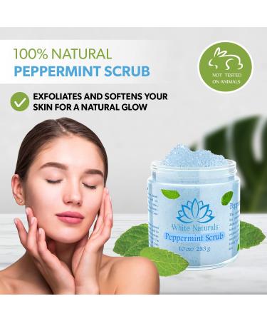 Pure Peppermint Scrub - Organic Moisturizing & Exfoliating Face & Body Scrub | Vegan Cruelty-Free Fights Stretch Marks & Wrinkles - Buy Online on SooperMarket.com