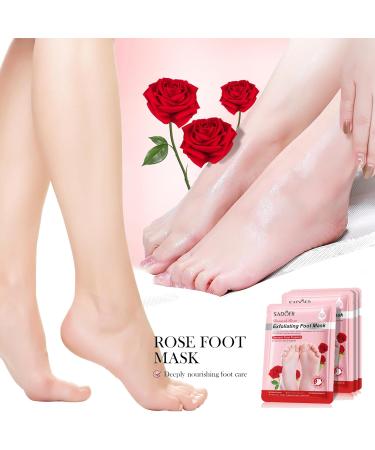 Foot Peel Mask for Hard Skin 2 Pairs Foot Care Foot Moisturiser Exfoliating Sock Hydrating Peeling Foot Mask Foot Exfoliator Foot Masks for Callus Remove Repair Cracked Heel Dead Dry Skin(Rose) - Buy Online on SooperMarket.com