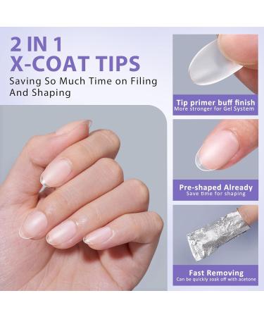 Extra Short Almond Nail Tips | BTArtbox XCOATTIPS Gel Press On Nails | Natural Matte Oval Fake Nails for Acrylic Extensions - Buy Online on SooperMarket.com