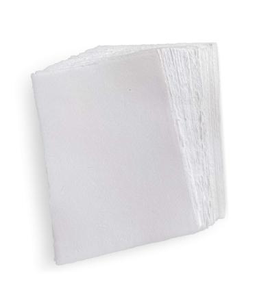 WANDERINGS Handmade White Deckle Edge Blank Paper - A4 Size Package of 50 - Mixed Media Loose Leaf Paper for Watercolor Writers Invitations Crafts - Thick 130 GSM - 8.25 x 11.7 A4 (8.25x11.7") White Deckle Paper