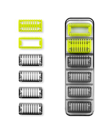 YINKE Guide Comb Guards Set for Philips One Blade & Oneblade Pro Hybrid Electric Shaver Qp2520 Qp2530 Qp2620 Qp2630 Qp6510 Qp6520 1+2+3+5 mm Beard Trimmer Guards Replacement with A Storage Case 7 in 1