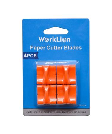 WORKLION Paper Trimmer Replacement Blades with Automatic Security Safeguard Design - A4 Paper Cutter Blade Refill (4 Pack)