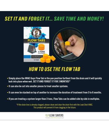 HVAC Guys Flow Tabs - 18 Pack with Gel Lock Technology | Prevents Overflow & Keeps Drain Pans Clean | 1 Tab 18 Regular Tablets | Lasts up to 3 Months | Made in the USA - Buy Online on SooperMarket.com