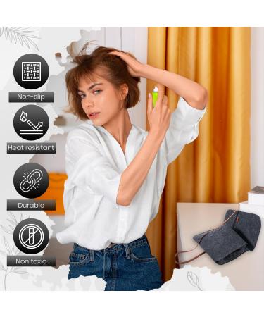 Glamza Hair Straightener Mat & Pouch - Made from Heat Resistant Safety Felt - Ideal for Home & Travel (Dark Grey (Pouchy)) - Buy Online on SooperMarket.com