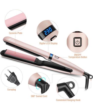 Culwad Smooth Iron Hair Smoothing - 25mm Ceramic Plate Digital Display Dual Voltage Auto Shut-Off - Pink - Buy Online on SooperMarket.com