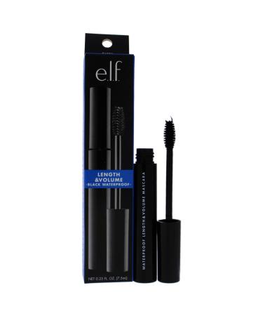 e.l.f. Waterproof Lengthening and Volumizing Mascara  Black  0.3 Fl Oz