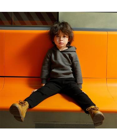 PatPat Toddler Hoodie | Boy Girl Hooded Sweatshirt | Solid Color Textured with Pocket | 3-4 Years | Grey - Buy Online on SooperMarket.com