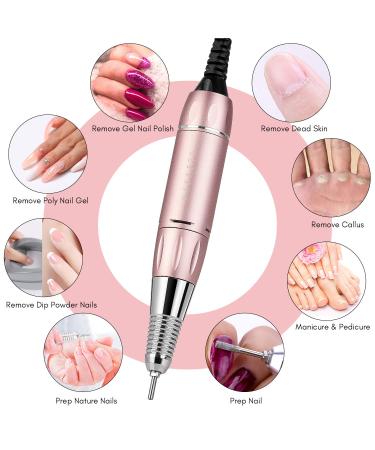 Makartt Rechargeable Nail Drill Electric File Pink Stephanee 35000RMP Professional Kit for Acrylic Nails & Poly Gel - B-18 - Buy Online on SooperMarket.com