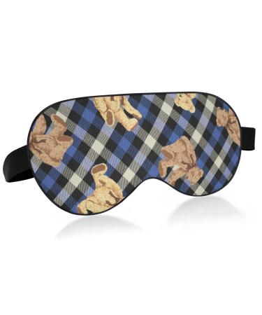 Haskirky Light Blocking Eye Mask Breathable and Adjustable Adult Men and Women Travel on Business Trips Yoga Meditation Light Smooth Comfortable Eye Mask Office Deep Sleep Goodies Bears Navy Plaid