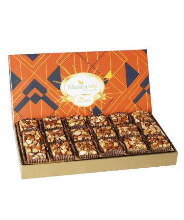 Ghasitaram Gifts Jaiccha Sugarfree Almond Delight in Designer Box 18 pcs |Gift for Diwali Gifts Bhaidooj Gifts|