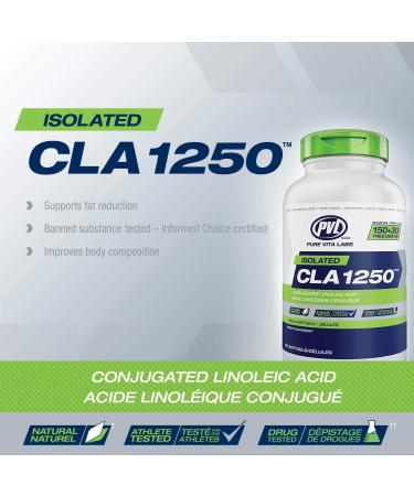 PVL Isolated CLA 1250 Weight-Loss Supplement Stimulant-Free Fat Burner and Metabolism Booster Diet Pills for Lean Muscle Tone Bonus Size 150 + 30 Free Softgels - Buy Online on SooperMarket.com