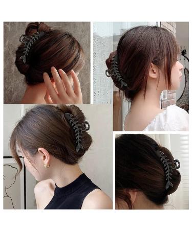 Fish Bone Hair Claw Clip - Non-slip Hair Styling Accessory for Women - Black Fishbone Design - Buy Online on SooperMarket.com