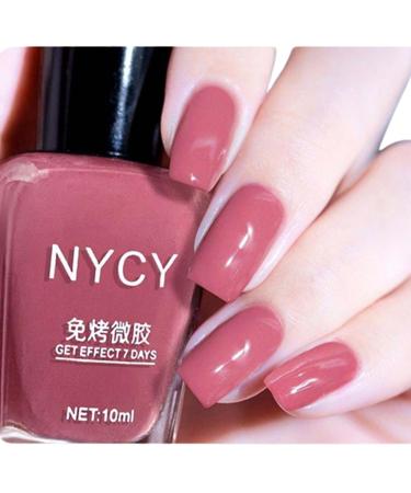 TBeautfave Dusty Pink Nail Varnish Nail Varnish Quick Dry Long Lasting Nail Polish - Breathable Nail Polish No Need Cure Nail Gel Polish Non-Toxic Breathable Nail Polish Home Nail Art 03