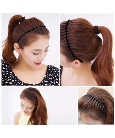 Timoo 5 PCS Metal Spring Wavy Hairband Hair Hoop - Fashionable Headwear for Men & Women - Black - Buy Online on SooperMarket.com