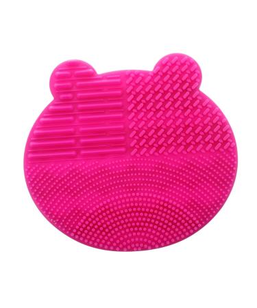 NOLITOY 2 1 Makeup Brush Holder Makeup Brush Scrubber Makeup Brush Stand Silicone Cleaner Pad Make up Holder Brush Scrubber Holder Portable Beard Brush Holder Storage Rack Face 11x10cm Rosy