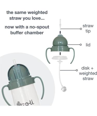 ZoLi BOT 2.0 Weighted Straw Sippy Cup - Spruce Green | Toddler Training & Transition Straw Cup with Handles - Buy Online on SooperMarket.com