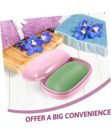 Anneome 2pcs Soap Box Bathroom Soap Holder Container with Lid Plastic Containers Soap Bar Bathroom Supplies Bar Soap Holder To Go Shower Soap Container Pink or Travel Soap Dish With Cover Pink 11.5X8X5CM - Buy Online on SooperMarket.com