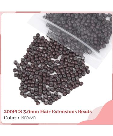 Vlasy Hair Extensions Tools Kit - Professional Pliers, Loop Threader, 200PCS 3.0mm Brown Silicone Rings | Extension Beads Pliers Set - Buy Online on SooperMarket.com