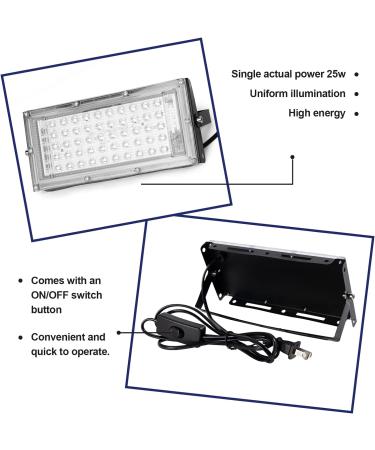 Pllieay 2 Pack 25W LED UV Screen Printing Exposure Light with Adjustable Stand - Ideal for Screen Print Exposing and Cyanotypes Photo Emulsion - LED Exposure Lamp Unit - Buy Online on SooperMarket.com