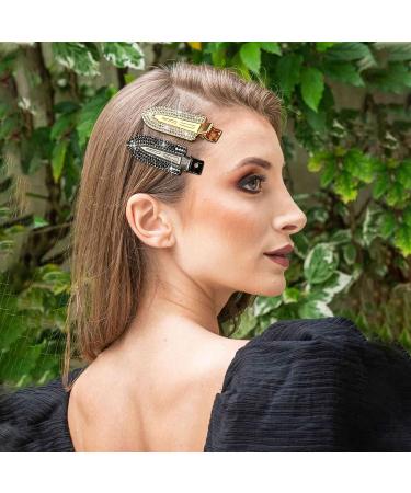 Rhinestone No Crease Hair Clips - 8 Pcs Bling Diamond Metal Pins for Styling Bangs/Waves - Non-Dent Alligator Barrettes for Women and Girls - Buy Online on SooperMarket.com