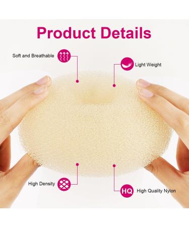 URAQT Hair Donut Bun Maker Set - 4 Pcs Ring Style Shaper with Hair Pins - Blonde Chignon Doughnut Bun - Hair Accessories for Girls, Women - Beige-2 Sizes - Buy Online on SooperMarket.com