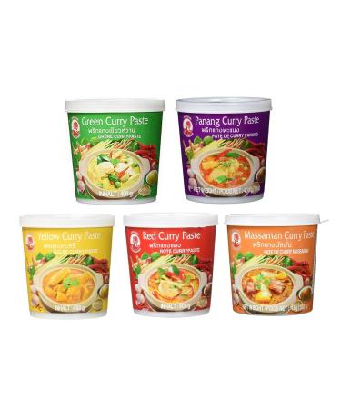 Cock Brand - Curry Paste Sampler Set - Pack of 5 (5 x 400g) - 5 varieties 1 can each