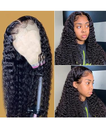 Amanda HD Transparent Deep Wave 24 Inch Brazilian Virgin Lace Front Wig - Pre Plucked 180% Density Wet & Wave Closure Wig for Women - Buy Online on SooperMarket.com