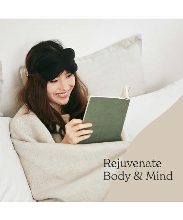 Mindful & Modern Lavender Eye Mask for Meditation, Yoga & Sleep | Weighted for Deep Relaxation | Soft Black Satin Cover with Flax Seed Fill - Buy Online on SooperMarket.com
