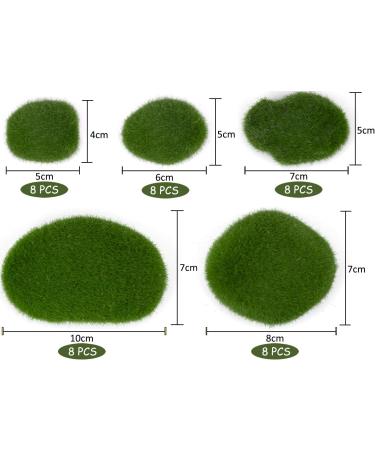 Nicunom 40 Pcs Artificial Moss Rocks - Faux Green Stones for Garden Decor & DIY Floral Arrangements - Buy Online on SooperMarket.com