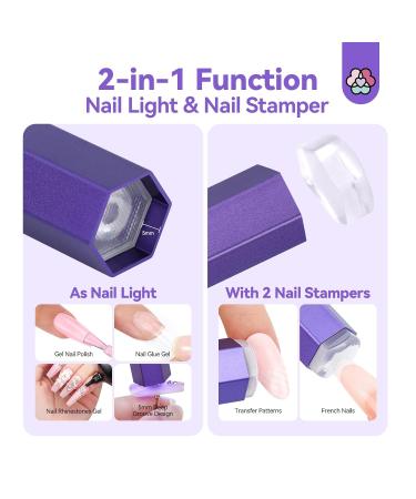 SAVILAND Handheld Magnetic UV Light for Nails - 2-in-1 Fast Curing Portable Nail Dryer & Stamper with LCD Display - Wireless Mini Gel Lamp for Gel Nails - Buy Online on SooperMarket.com