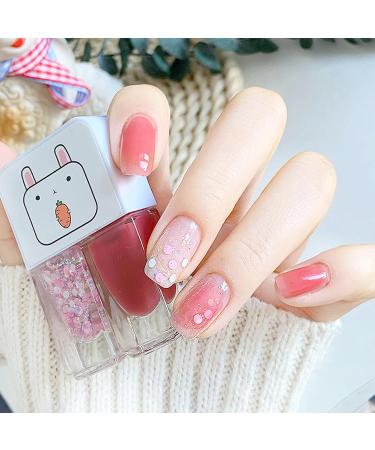 2 In 1 Pink Glitter Nail Polish Nail Varnish Set Peel off Coral Pink Quick Dry Long Lasting Kids Nail Polish Holographic Water Based Formula No UV Needed Non-toxic for Girls DIY Nail Art at Home - Buy Online on SooperMarket.com