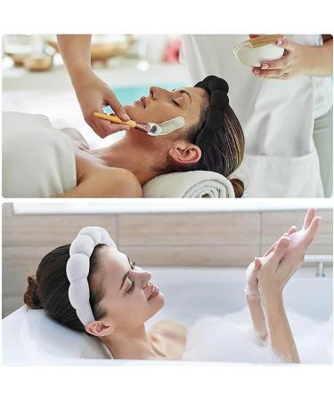 Spa Headband Set for Women - Soft Terry Cloth Headband for Face Washing and Makeup - Bubble Skincare Headband with Wristbands - Black+White - Perfect Gift Idea - Buy Online on SooperMarket.com
