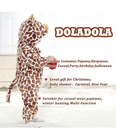 Doladola Unisex Baby Toddlers Romper Jumpsuit | Hooded Cartoon Cow Sleepsuit | 3.5-4.5 Years | Coffee - Buy Online on SooperMarket.com