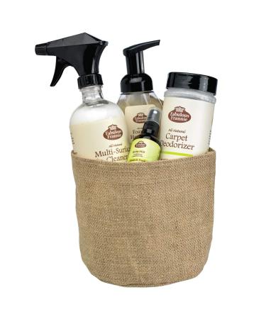Fabulous Frannie All Natural Clean and Fresh Scent House Gift Basket includes 16oz Multi-Surface Cleaner 16oz Carpet Care 8oz Foam Soap and Clean and Fresh Room Mist.