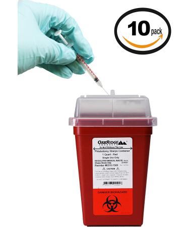 OakRidge Products 1 Quart Size (Pack of 10) Sharps Disposal Container - Safe and Convenient Solution - Buy Online on SooperMarket.com
