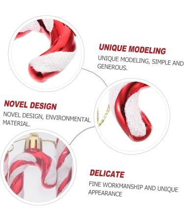 Cabilock 18 Pcs Crutch Pendant Holiday Candy Cane Hanging Ornament Kid Toy Child Christmas Plastic Makeup Red - Buy Online on SooperMarket.com