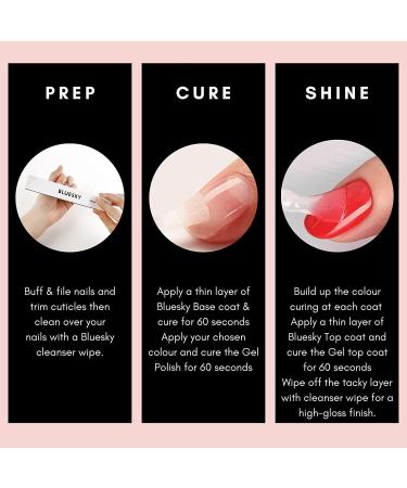 Bluesky Gel Nail Polish Starter Kit with 24W UV LED Lamp - 3 Gel Polishes, Cleanser, Top & Base Coat, Nail File - Amazon Exclusive - Buy Online on SooperMarket.com