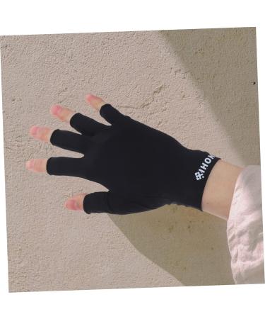 ABOOFAN 1 Pair Uv Gloves Half Finger Gloves Summer Driving Gloves Outdoor Hiking Gloves Uv Shield Gloves Touchscreen Gloves Summer Beach Gloves Point Fingers Fabric Women's 19.5x8cm Black - Buy Online on SooperMarket.com