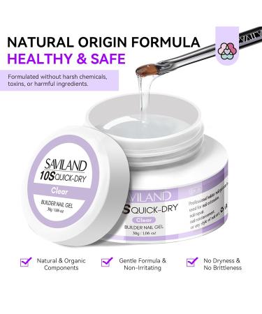 SAVILAND Quick-Dry Builder Nail Gel Kit - Clear Pink Hard Gel with Mini UV Light & Essential Tools for Beginners - Perfect Nail Extensions - Buy Online on SooperMarket.com