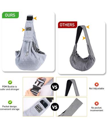Puppy Sling Dog Carriers Puppy Sling Dog Sling Hands-free Sling Pet Dog Cat Bag for Walking Subway Travel Outdoor Grey-01 - Buy Online on SooperMarket.com