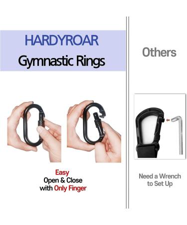 HardyRoar Wood Gymnastic Rings - Crossfit & Body Training Equipment with Easy Install Carabiners & Adjustable Straps - Buy Online on SooperMarket.com