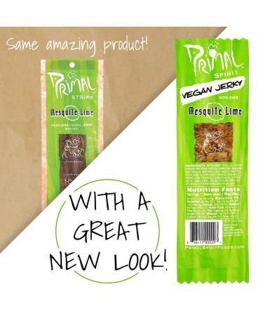 Primal Spirit Vegan Jerky - Classic Mesquite Lime Flavor, Non-GMO, 24 Pack (1 oz each) - Plant-Based Protein Snack - Buy Online on SooperMarket.com