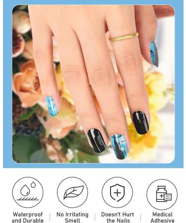 Kalolary Gel Nail Polish Strips Nail Gel Art Sticker Waterproof Full Nail Wraps Decal Sets with Scissors Nail File and Stick for Women Girls Nail Art Decor (UV/LED Lamp Required)-12 - Buy Online on SooperMarket.com