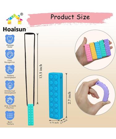 Sensory Chew Necklace Bundle for Kids and Adults - 5 Pack Silicone Teething Aid for Autism ADHD Biting Needs - Buy Online on SooperMarket.com