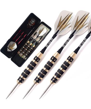 CUESOUL 20/23/26 Grams Steel Tip Darts - Black Coating Brass Barrels