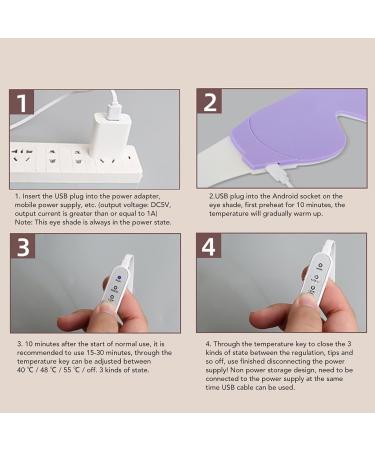 Silicone Heating Eye Cover Temperature Adjustable Customizable Temperature Settings USB Plug in Eye Shade with Ventilation Holes for Eye 360 Light Blocking - Buy Online on SooperMarket.com